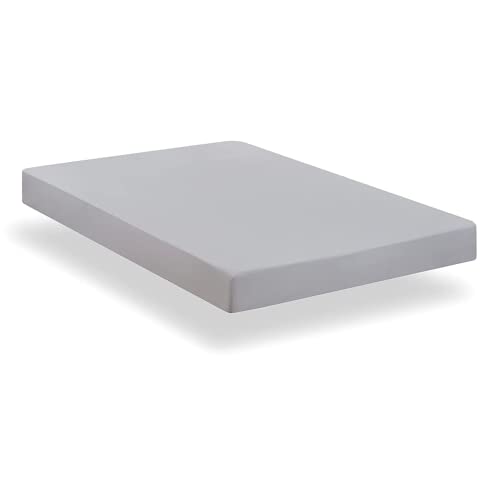 YUMA SPAZIO Sabana Bajera Ajustable Algodon 50%, Sabanas Bajeras Ajustables Elásticas, Suaves, Cómodas y Antipeeling, Gris Claro 150 x 190 Cover