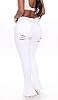 Women's Skinny Ripped Bell Bottom Jeans Classic Hi... #1