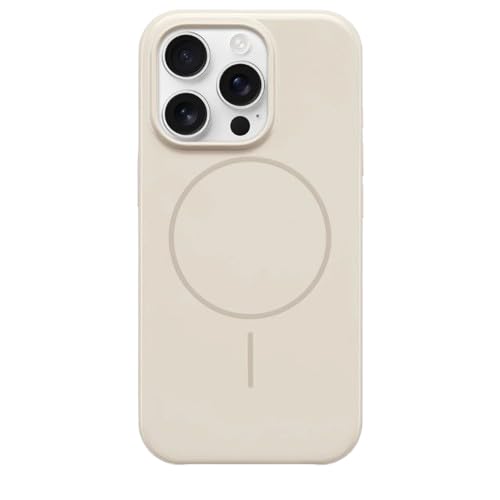 Image of MILLION CASES Back Cover Case for iPhone 15 Pro Shockproof Protective Glossy Mag-Safe Case for Men & Boys(Beige)
