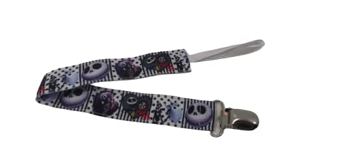 Image of Skeleton Jack and Sally Stripes and Polkadots clip strap