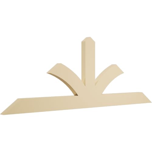 60"W x 22 1/2"H x 2"D x 4"F, 9/12 Pitch, Richland Signature Urethane Gable Bracket, Primed Tan