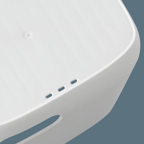 Stgbcst Kleiner Kunststoff-Hängekorb mit Haken,Platzsparender Stapelbarer Kleiner Hängekorb,Aufhängen mit Haken Ablaufloch, Pflanzkübel Zum Aufhängen für Badezimmer, Küche, Schlafsaal (weiß klein)