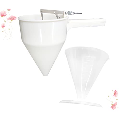 GRIRIW Manual Press Conical Funnel Chocolate Funnel Dispenser for Kitchen Baking Random