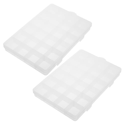 PartyKindom 2 Pezzi Scatola Smistamento Trasparente con Scomparti Regolabili Organizer Plastica Resistente per Gioielli Perlina Cucito e Materiali Artigianali Contenitore Facile da