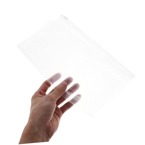 Housoutil 50Pcs Transparent Thicken Zipper Clothes Storage Bags Pe Material Garment Wrappers for Travel and Dustproof Organizers for Shirts Underwear Toiletries3