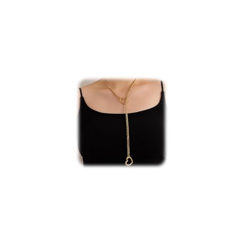 AstraGlam Choker Kette Damen Aus Edelstahl, 70 cm Rutschfeste Slip Chain Gold, Punk Gothic Stil, Vielseitiges Accessoire Für Partys Und Alltag
