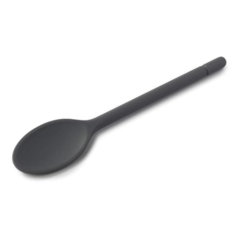 Zeal Silicone Nonstick Cooking Spoon, Perfect for Baking, Mixing and Stirring, 25cm Kitchen Spoon (Dark Grey)