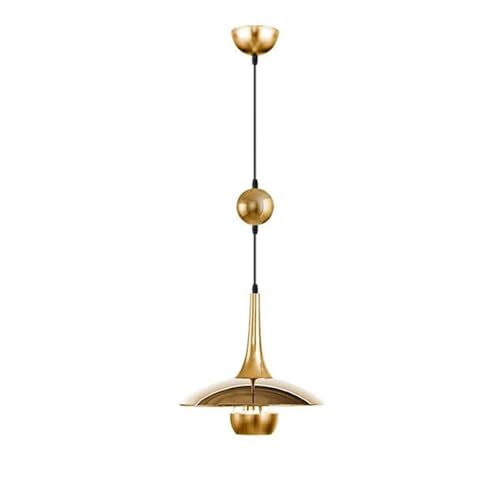 Lampe suspendue créative design couleur or réglable en hauteur luminaire restaurant