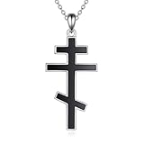 Orthodox Cross Necklace Sterling Silver Eastern Orthodox Cross Pendant Necklace Orthodox Religious Jewelry for Women Men Gifts