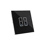 Luz de fondo programable Iotty E2S Interruptor Inteligente Wi-Fi para cortinas y persianas, compatible con Google, Alexa, Siri e IFTTT, Control remoto de App IOS y Android, placa táctil de vidrio templado con luz de fondo.