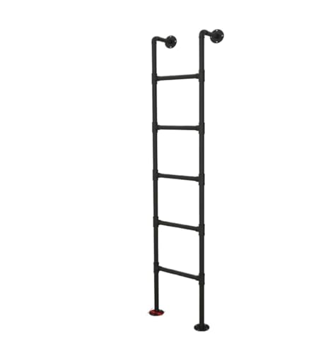 Escalera de metal resistente personalizable para literas, capacidad de 150 kg, 235 cm de altura, resistente escalera de escalada negra para acceso y apoyo seguros