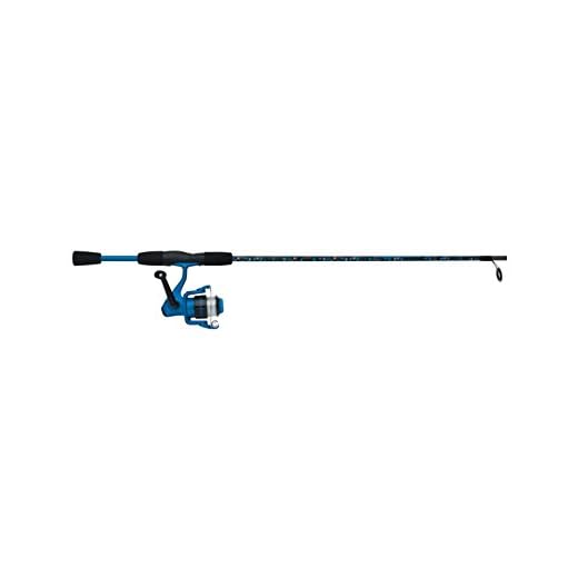 Shakespeare Amphibian Spinning Reel and 5'6" Fishing Rod Combo, Blue, Size 30 Reel, Right/Left Handle Position, 2-Piece Tubular Fiberglass Rod, Pre-Spooled ABS Spool, Oil Felt Drag System