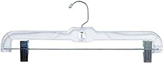 NAHANCO 602RC Plastic Skirt/Pant Hanger with Short Metal Swivel Hook and Pinch Clips, Jumbo Weight, 14