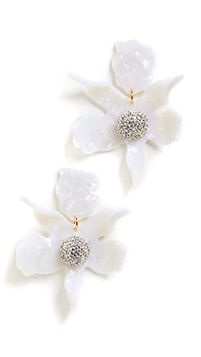 Lele Sadoughi Womens Crystal Lily Earrings Mother of Pearl Off White White One Size