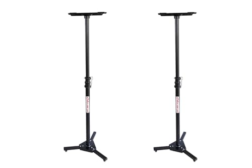 Image of Exito-Studio Monitor Speaker Stands /with Locking Safety Pin (Pack of 2) Metal Constructed Stands Ideal for Surround Sound, Bookshelf and Monitoring Speakers