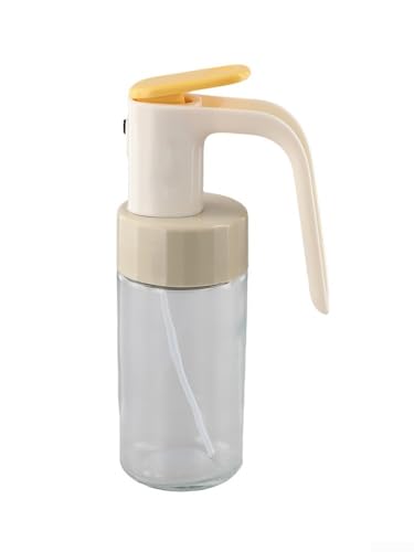 Honseadek Botella de vidrio con pulverizador de aceite, pulverizador de aceite y vinagre 2 en 1 para cocinar, vidrio de grado alimenticio con dispensador de condimentos de cocina a prueba de fugas