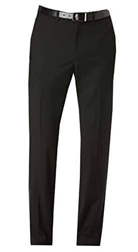 Perry Ellis Men Regular Fit Non-Iron Travel Luxe Pants (36x34, Black)