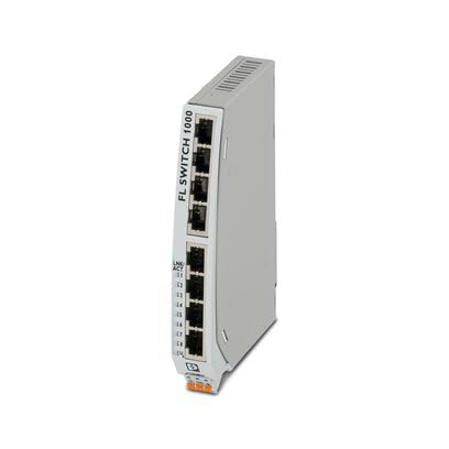 PHOENIX CONTACT FL SWITCH 1108NT (1085162) NARROW ETHERNET SWITCH, AND QOS, AUTOCROSSING FUNCTION, AUTOMATIC DATA TRANSMISSION SPEED DETECTION, EIGHT RJ45 PORTS, WIDE TEMPERATURE RANGE, WITH 10/100/10