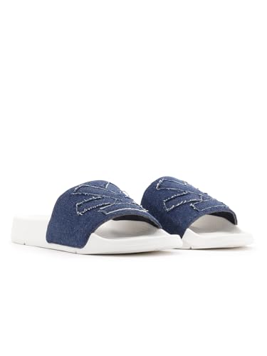 Image of WROGN Men's Anti-slip Sliders | Embossed Logo Strap | Textured Footbed