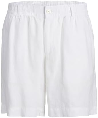 Jack & Jones Erkek JPSTBILL JJLAWRENCE LINEN SHORT SN Jogger Şort, Parlak Beyaz, L - Görsel 1