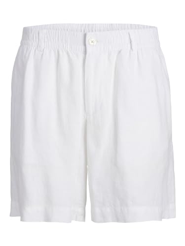 Jack & Jones Erkek JPSTBILL JJLAWRENCE LINEN SHORT SN Jogger Şort, Parlak Beyaz, L