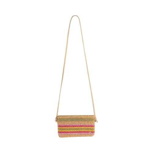 Roxy Sac à bandoulière élégant en paille de papier à motif tissé, Perle de coco, Taille unique