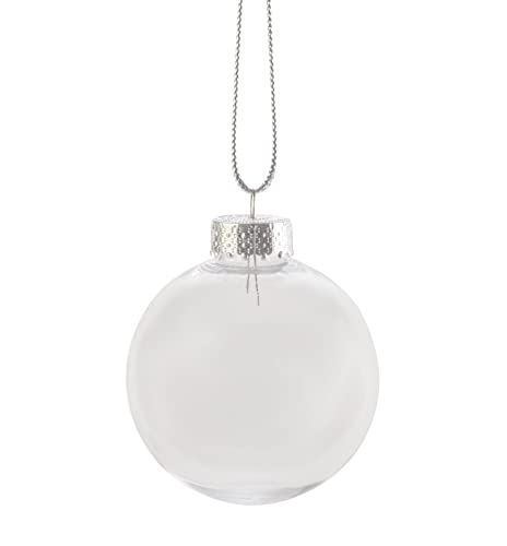Creative Hobbies® - Bulk Value Pack of 25 pcs - 67mm (2-5/8 Inch) Round Clear Plastic Ball Ornaments - Great for Crafting DIY Christmas Ornaments - Thumbnail 2