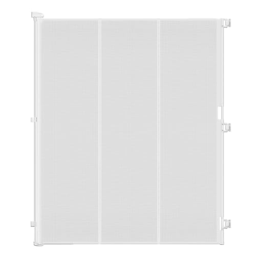 Reinforced 72 Extra Tall Pet Gate for Cat Dog Puppy & Baby Jump-Resistant & Prevent Crawling Underneath Retractable Baby Gates Fits 0-55 Width Safety Mesh Dog Gate 6 Foot Extra Tall Cat Gate