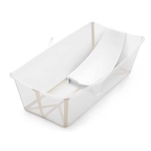 Image of Stokke Flexi Bath XL Sandy Beige - Spacious Foldable Baby Bath + Newborn Support, Lightweight Construction & Easy to Store, Ideal for Children from 0-6 Years