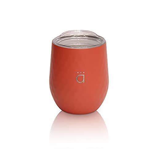 Kalmateh Yerba Mate Starter Set– Modern 8 oz Double Walled Stainless Steel Mate Cup with BPA Free Lid, Bombilla/Bombilla Cleaner & Organic Unsmoked Yerba Mate (1lb) (Coral)