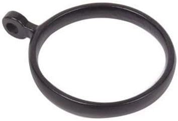 Van Dyke's Restoration Solid Brass Café Curtain Rings with Handmade Metal Hooks (Pack of 10) - Polished Brass, 3/4"