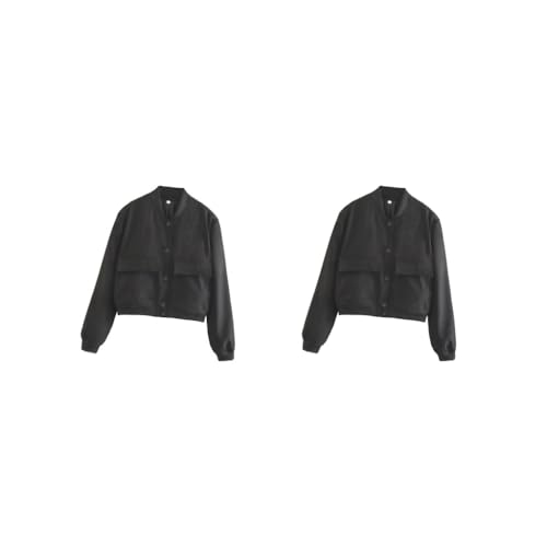 Veste de printemps femme découpé pour vos sorties quotidiennes manteau casual noir taille M