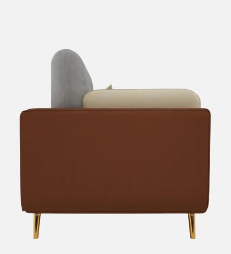 Image of Modern Sofa, 1 Seater with Decorative Cushions, Chesterfield Arm Three Seater for Living Room Guest Room Hotels & Office (1 Brown and Beige)
