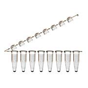 0.2mL Accuflow 8-Strip Tubes, Attached Dome Cap Strip, Clear