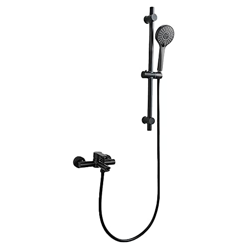 Robinetterie baignoire noire en acier inoxydable avec douche