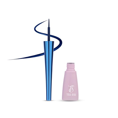 Image of TEE ESS Waterproof Liquid Eyeliner, Long-Lasting Smudge-Proof Formula with Fine Precision Tip, Quick-Drying Intense Finish for Winged, Bold & Everyday Eye Makeup (Blue)