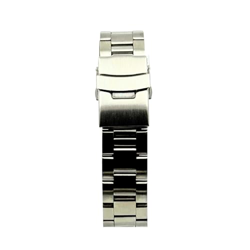 Image of Haur Oyster Brushed Stainless Steel Watch Bracelet with Curved Endlinks and Spring Bars (Silver)