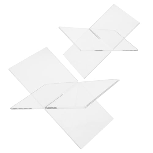 HOODANCOS 2個アクリル製 ブックスタンド 耐久性あるオープン型書見台 多用途デスクトップブックラック コーヒーテーブル用 読書用ホルダー 透