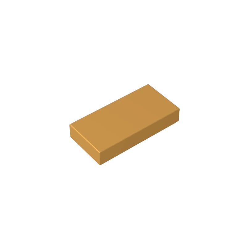 BrickBuddy Gobricks GDS-566 Tile 1 x 2 with Groove 50PCS Compatible with Lego 3069b 30070 88630 35386 DIY Parts and MOC Components for Major Brick Brands Color?Pearl Gold 297