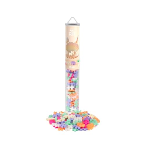 Plus Plus - 100 Briques de Construction de Couleurs Perle, Nacré - Jeu de Construction pour Enfant Dès 3 Ans avec Tube de Rangement - Jeu Éducatif et...