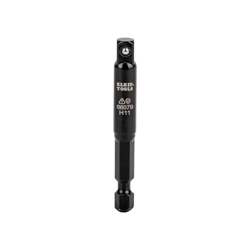 Image of Klein Tools 66079 Impact Flip Socket Adapter, Small 1 /4 to 1 /4 -Inch Hex Adapter, Use with Klein Tools Flip Impact Socket Set 66070