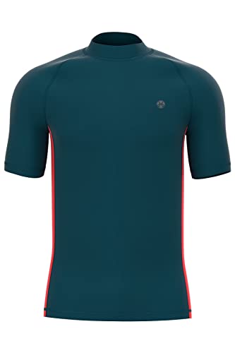 HDTIYUYP Herren Kurzarm Rash Guards - Männer UV Produktion Atmungsaktive Aktive Strand Sport Schwimmen Tee Erwachsener Männliche Schnelltrocknende Surfen Shirt Wasser Sport Wet Top Petrolblau L HDTIYUYP Herren Kurzarm Rash Guards - Männer UV Produktion Atmungsaktive Aktive Strand Sport Schwimmen Tee Erwachsener Männliche Schnelltrocknende Surfen Shirt Wasser Sport Wet Top Petrolblau L