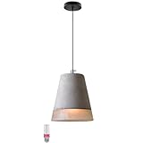 Aeyee Concrete Pendant Light Fixture, Gray Kitchen Island Hanging Light, Industrial Cement Pendant Lamp for Farmhouse Dining Room (A)