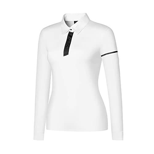 Polo de golfe feminino primavera top secagem rápida elástico respirável camisa leve esportes ao ar l