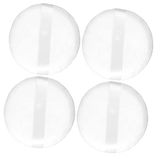 Beaupretty 4 Borlas Grandes Y Redondas Para Polvos Borlas Supersuaves Recipientes Pequeños Con Tapa Recipiente Para Polvos De Bebé Con Ajuste De Borla Borla Para Dedo Borla Triangular
