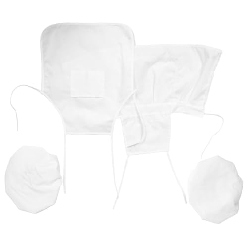 Kit de delantales y gorros infantiles blancos para juegos creativos de disfraces