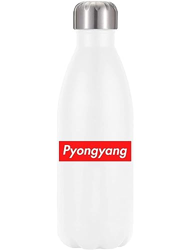 Bouteille d'eau Corée du Nord Pyongyang isolation sous vide double paroi blanche