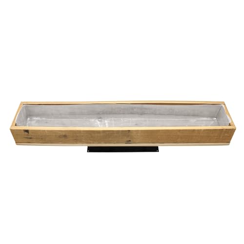 Spetebo Holz Pflanzkasten Natur mit Folie - 70 x 13 cm - Großer Blumenkasten zum direkten Bepflanzen - Garten Deko Pflanzkasten Blumentablett Pflanzentablett Kräuterbeet Dekotablett