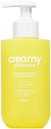 Creamy Skincare Limpador Facial Glicerinado 200ml | Limpeza Profunda, 50% Glicerina, Hidratação Intensa, Acalma a Pele | Peles Secas e Sensíveis, Dia e Noite
