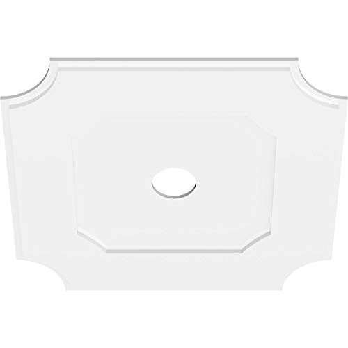 Image of Ekena Millwork CMP30LE-04000 Locke Architectural Grade PVC Contemporary Urethane Ceiling Medallions 30 inchOD x 4 inchID x 18 inchC x 1 inchP